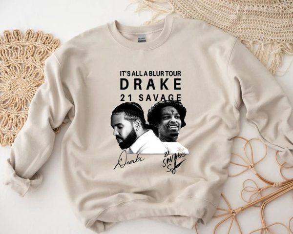 It’s All A Blur Tour 2023 T-Shirt, Drake 21 Savage Shirt, Hip Hop Fan Shirt, Drake Merch Graphic Tees, Rapper Shirt, Drake Fan Gift, Rap Tee