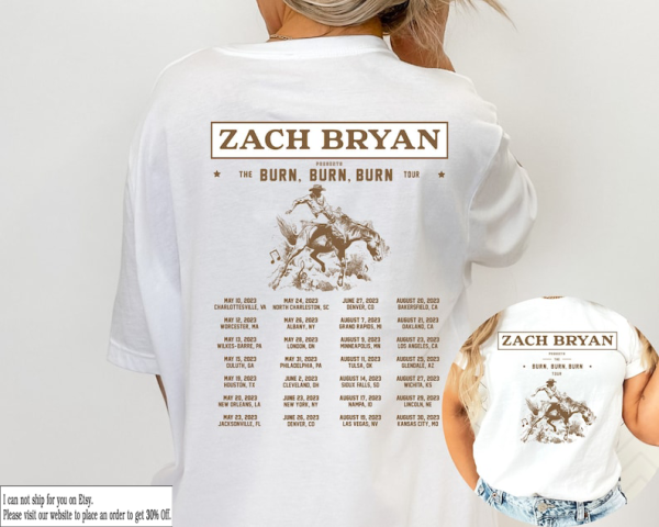 Zach Bryan The Burn Burn Burn Tour 2023 Shirt For Fan, Zach Bryan Concert Fan Shirt, Zach Bryan Country Music Shirt, Zach Bryan 2023 Shirt