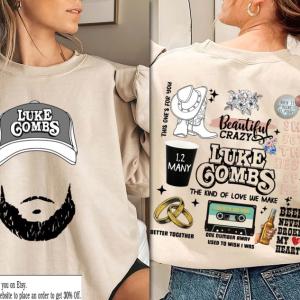 Retro Luke Combs Sweatshirt, Country Music Shirt,Combs Cowboy hoodie, Music Concert, Luke Comb Album, Western Tee,Combs Crazy Bullhead Shirt