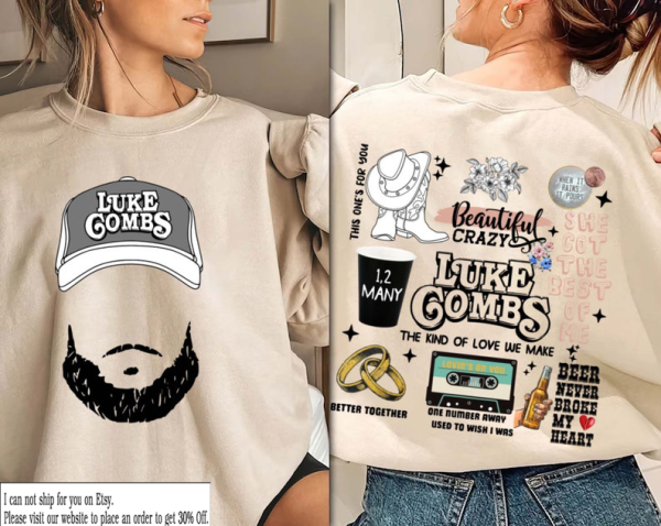 Retro Luke Combs Sweatshirt, Country Music Shirt,Combs Cowboy hoodie, Music Concert, Luke Comb Album, Western Tee,Combs Crazy Bullhead Shirt