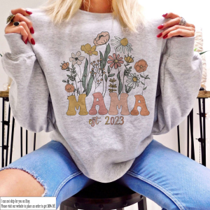 Mama Est 2023 Shirt, Mama Shirt, Mom Life Shirt, Wildflowers Mama Shirt, Mother’s Day Shirt, Floral Mama Shirt, Mother’s Day Gift