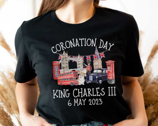 King Charles III coronation shirt, Coronation souvenir, Family matching coronation street party tshirt, Garden Party t shirt, London gift