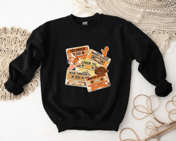 Country Music Sweatshirt, Country Music Cassettes, Funny Western Sweater, Morgan Wallen Songs, Country Concert Apparel, Cowboy Cowgirl Gift