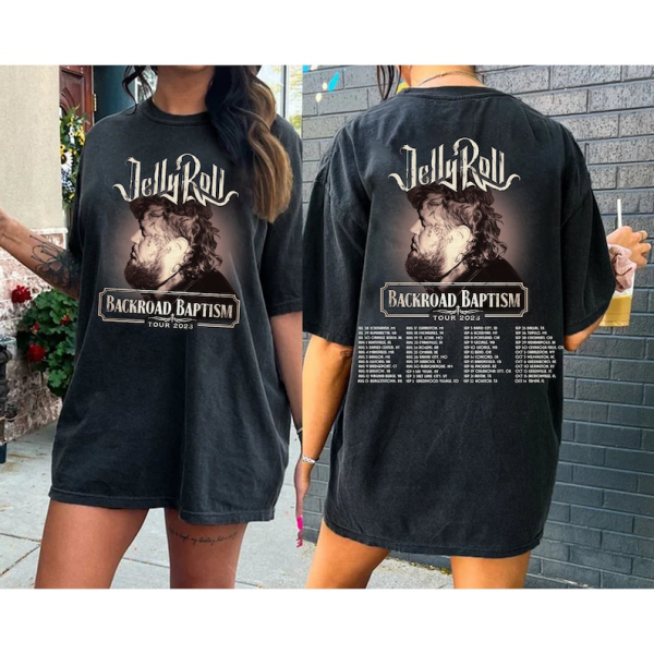 Jelly Roll 2023 Tour Shirt, Jelly Roll Backroad Baptism 2023 Tour Merch Jelly Roll Concert Tee Sweatshirt Hoodie (Copy)