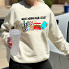 Running On Bluey And Caffeine Sweatshirt, Rachel And Iced Coffee Sweatshirt, Running On Bluey And Caffeine