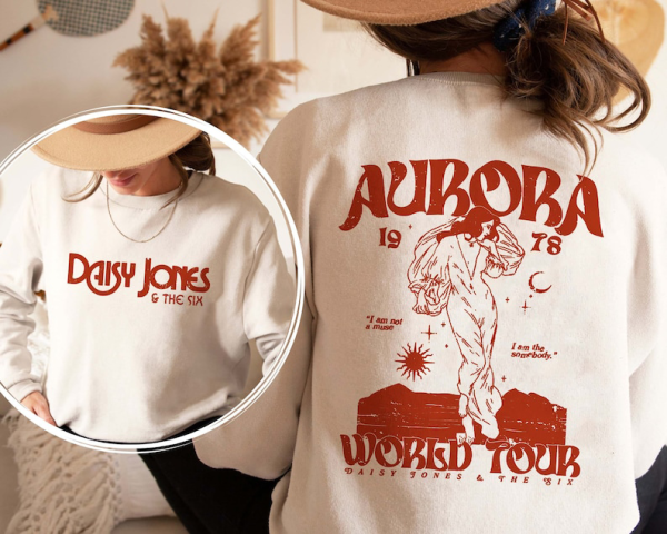 Retro Daisy Jones And The Six 2 Side Shirt, The Aurora World Tour Merch, Daisy Jones Vintage Shirt, Vintage The Aurora Tour 1978 Shirt