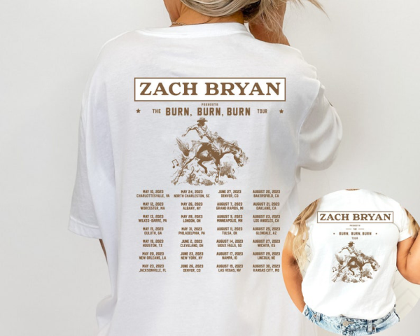 Zach Bryan The Burn Burn Burn Tour 2023 Shirt For Fan, Zach Bryan Concert Fan Shirt, Zach Bryan Country Music Shirt, Zach Bryan 2023 Shirt