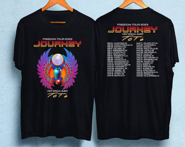 Journey Freedom Tour 2023 2 Sides Shirt, Journey 50Th Anniversary, Journey Tour 2023, Journey Concert Shirt, Journey Fan Gift, Rock Tour.