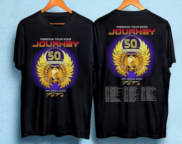 Journey Freedom Tour 2023 2 Sides Shirt, Journey 50Th Anniversary, Journey Tour 2023, Journey Concert Shirt, Journey Fan Gift, Rock Tour