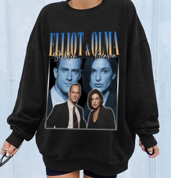 Elliot Stabler Olivia Benson Tshirt, Law And Order SVU Homage Retro 90’s Vintage Tshirt, Elliot and Olivia, Law And Order Series Fans Gift Shirt