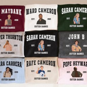 Outer Banks All Characters Sweatshirt, P4L, Pogue Life, Topper, Ward, Pope, John B, JJ Maybank, Kiara, Sarah