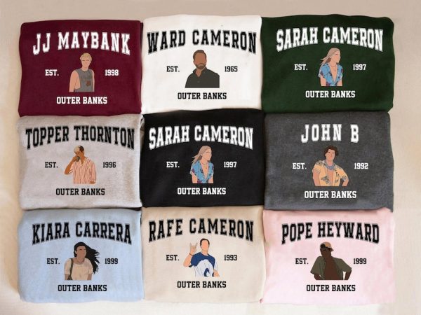 Outer Banks All Characters Sweatshirt, P4L, Pogue Life, Topper, Ward, Pope, John B, JJ Maybank, Kiara, Sarah