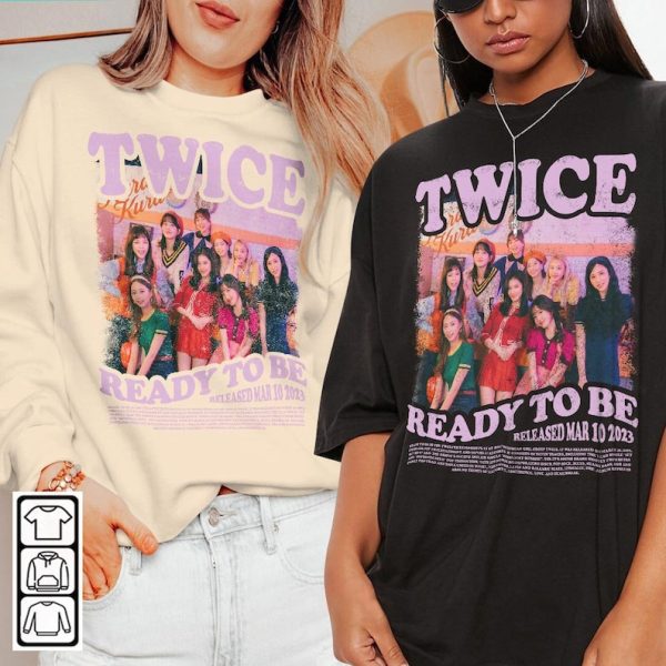 Twice Kpop Shirt, Ready To Be Album Vintage Sweatshirt, Vintage Retro Graphic Tee Music Unisex Gifts Fan Hoodie, Kpop Graphic Tee Tshirt