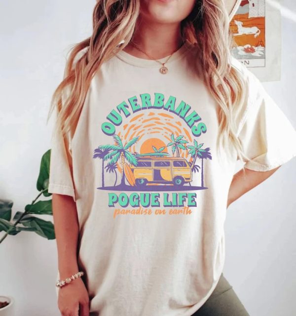 Outer Banks Pogue Life, Retro Pogue Life 2023 Shirt, Vintage Van Outer Banks Shirt, Paradise On Earth Shirt, OBX Shirt