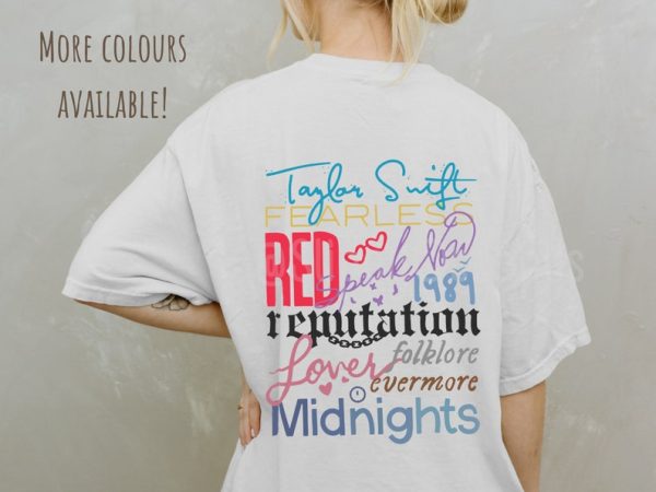 Taylor Albums T-shirt, Taylor Swift Merch, Taylor’s Version, Midnights Merch, Taylor Swift Gifts, Taylor Swift Shirt, Midnights Shirt