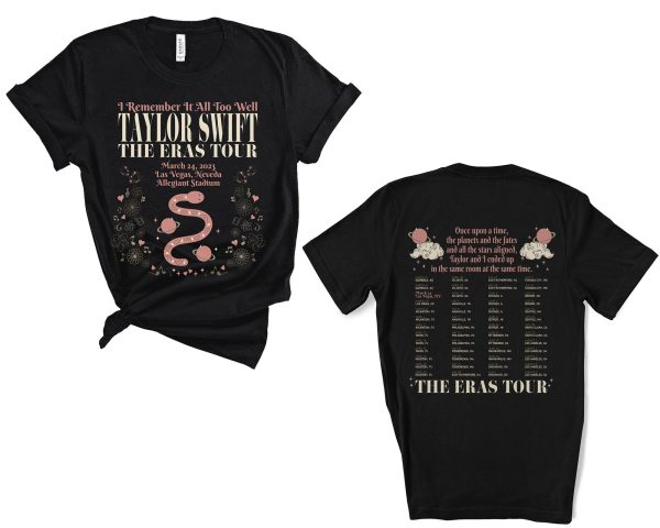 The Eras Tour T-Shirt Personalized with Date, City, Venue You Attended | Taylor Merch, Swiftie, Lyrics, Concert, Swift Fan Gift