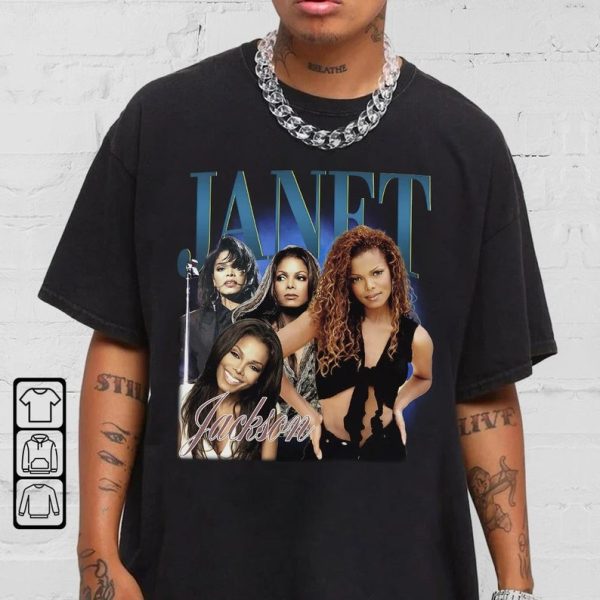 Janet Jackson Shirt, Janet Jackson Vintage Bootleg Sweatshirt, Janet Jackson Vintage Retro Graphic Tee Music Unisex Gifts Fan Hoodie