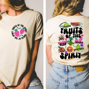 Fruit of the Spirit Shirt, Trendy Front And Back, Spiritual Shirt, Christian Aesthetic Shirt, Christian Women, Scripture Tee