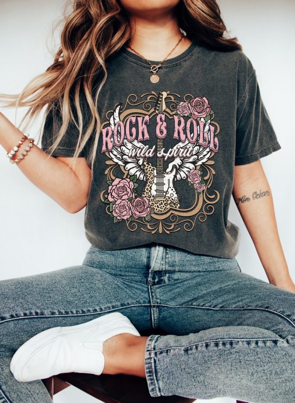 Rock n Roll Tee, Shirt Vintage Style Rock and Roll shirt, Guitar shirt, Rock & Roll t-shirt, Music lover tee, Songwriter t-shirt, Lets Rock