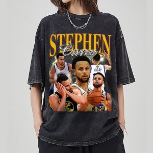 Stephen Curry Vintage Washed Shirt, Point Guard Homage Graphic Unisex T-Shirt, Retro 90’s Fans Tee Gift