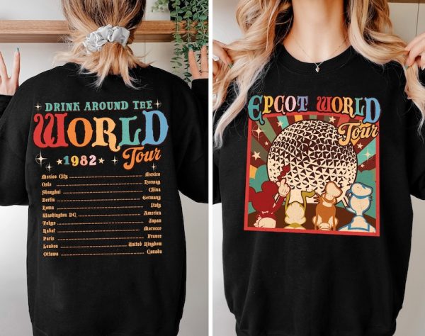 Disney EPCOT World Tour Shirt, Mickey and Friends, Retro Disney EPCOT Center 1982 Shirt,Drinking Around the World,Disney Shirt, Family Shirt