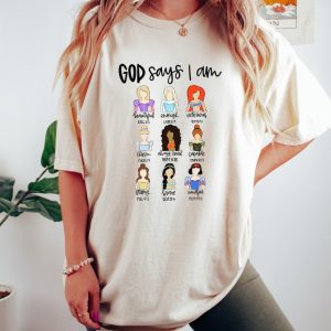 God Says I Am Beautiful, Bible Verse Shirt, Faith Sweatshirt, Christian Clothing, Jesus Sweatshirt, Princess Castle Tee, Aesthetic Woman Tee