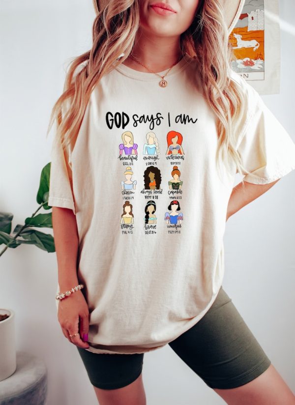 God Says I Am Beautiful, Bible Verse Shirt, Faith Sweatshirt, Christian Clothing, Jesus Sweatshirt, Princess Castle Tee, Aesthetic Woman Tee