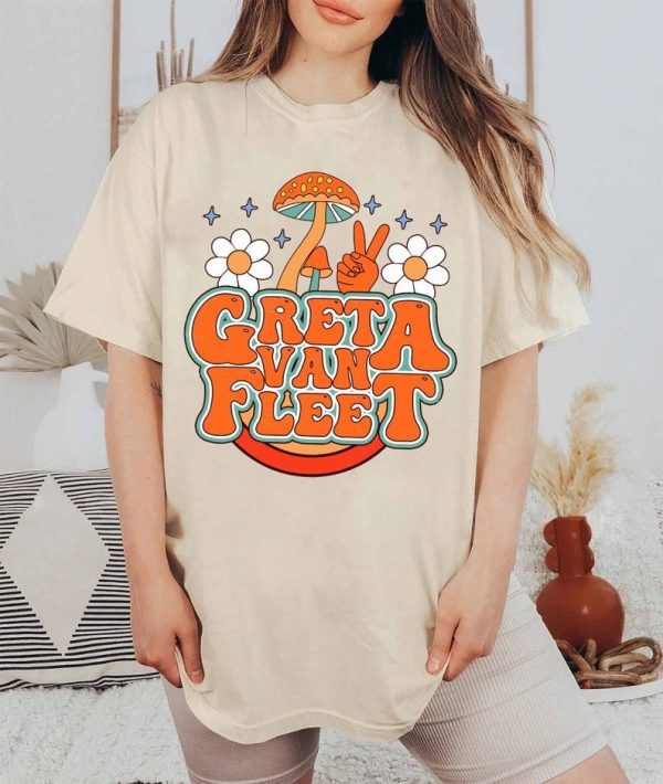 Groovy Greta Van Fleet Floral Shirt, Retro Greta Van Fleet Shirt, Greta Van Fleet Merch, 2023 Starcatcher World Tour, GVF Starcatcher Shirt