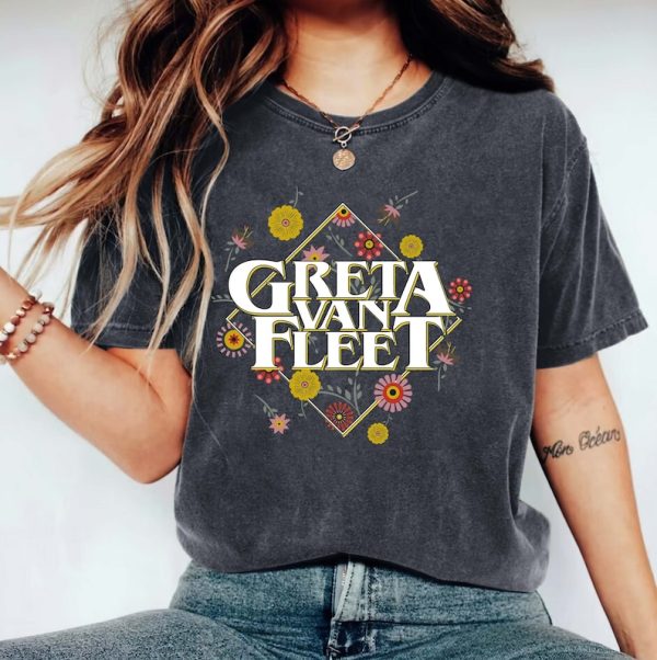 Greta Van Fleet Shirt, Greta Van Fleet Merch, Greta Van Fleet Tshirt, Retro Greta Van Fleet Shirt, Dream In Gold Tour 2023 Tshirt.