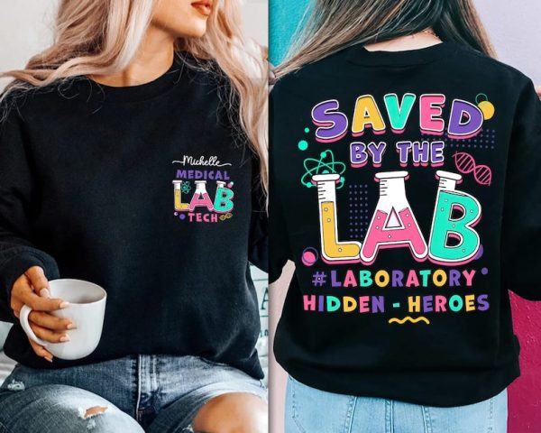 Personalized Lab Tech Shirt, Saved By The Lab Shirt, Medtech Shirt, Phlebotomy Week, Lab Week 2023 Gift, Phlebotomy Shirt, Lab Staff Shirt