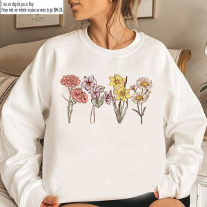 Birth Month Birth Flower Tshirt, Flower Shirt, Grandma Gift, Mother days Gift, Gift for Mom, Gifts for Mom, Mom Shirt, Mom Life, Tshirt