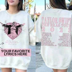 Custom Lyrics Taylor Swiftie The Eras Tour 2023 Shirt, Lover Swiftie Merch Sweatshirt Hoodie, TSwift Album, Retro Music Concert, Tour Date