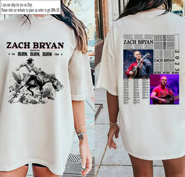 Zach Bryan Shirt, Zach Bryan Burn Burn Burn Tour 2023 Shirt, Country Music Shirt, Western Shirt