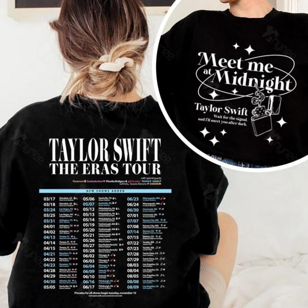 Taylor Swift Shirt Meet Me At Midnight The Eras Tour Swiftie Merch Black