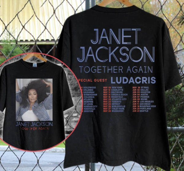 Janet Jackson Together Again Tour 2023 T-Shirt, Janet Jackson Shirt, Janet Jackson Fan Gifts T-Shirt, Janet Jackson Tour Merch