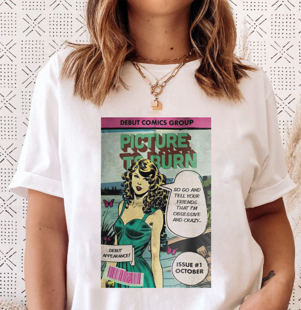 Picture To Burn Vintage Comic Taylor Swift Inspired Debut T Shirt The Eras Tour 2023 Merch Classic Sweatshirt