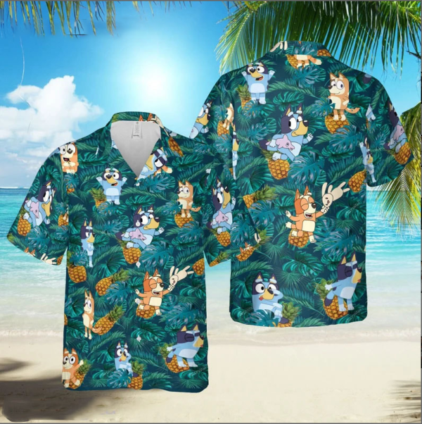 Bl.uey Hawaiian Shirt, Blu.e.y Hawaiian Dad Life Family Shirt, Fathers’ Gift Shirt, Bl.uey Family Shirt, DAD Shirt