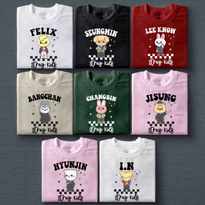 Stray Kids SkZoo Characters Sweatshirt | Bang Chan, Lee Know, Changbin, Hyunjin, Han, Felix, Seungmin, I.N | Wolf Chan, Leebit