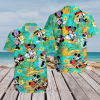 Mickey Mouse Flowers And Leaves Hawaiian Shirt