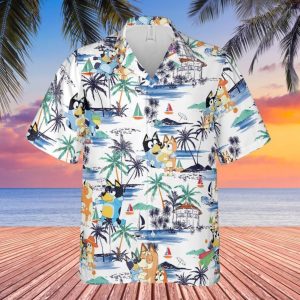 Bluey Hawaiian Dad Life Family Shirt, Fathers’ Gift Shirt, Bluey Family Shirt, DAD Shirt, hawai shirt, aloha shirt, aloha haiwai