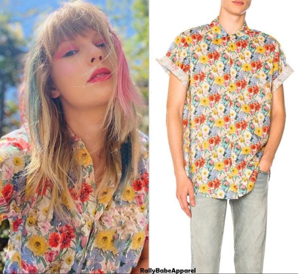 Taylor Swift Hawaiian Shirt, Floral Tropical Summer Beach Shirt, Swiftie Eras Tour Shirt, The Eras Tour 2023 Hawaii Shirt