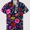 Tropical Cat Hawaiian Shirts for Men Women, Cat Lovers Gift Mens Casual Shirt Button Down Short Sleeves, Cat Lover Gift Shirt