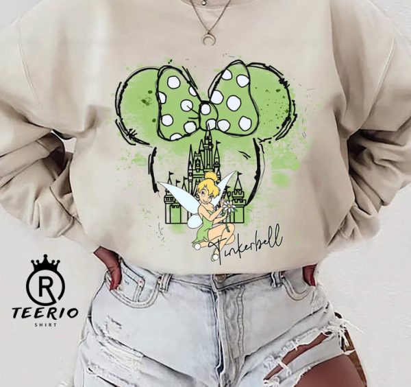 Tinkerbell Sweatshirt, Watercolor Disney Castle Shirt, Tinkerbell Princess Shirt, Disney Tinkerbell Shirt, Princess Kids Shirt