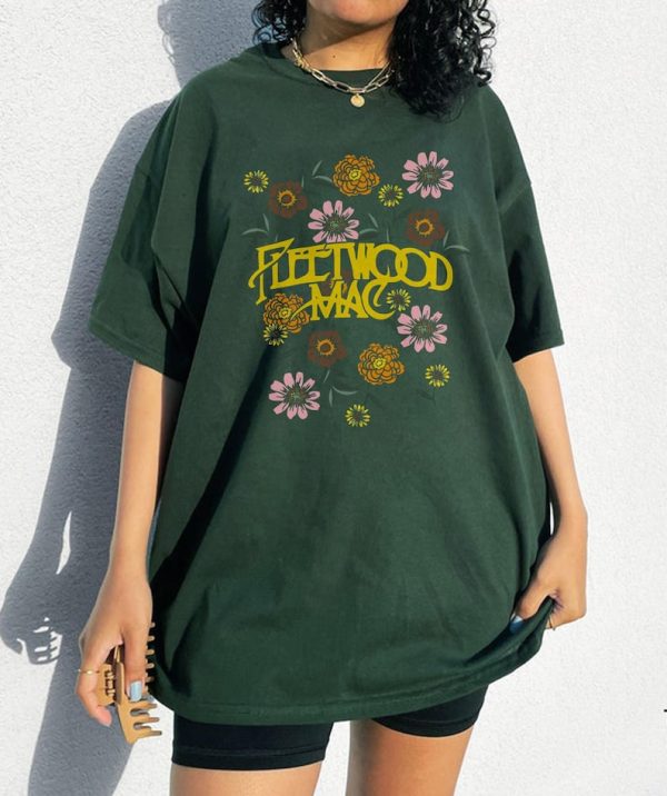 Fleetwood Mac Flower shirt, Vintage Floral Retro Band Graphic retro unisex shirt