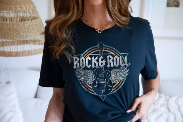 Rock and Roll Shirt, Vintage T shirt, Guitar Shirt, Vintage Sweatshirt, Guitar T shirt, Music Gift, Music Teacher Gift, Music Tee