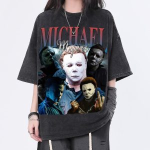 Michael Myers Vintage Washed Shirt, Actor Homage Graphic Unisex T-Shirt, Bootleg Retro 90’s Fans Tee Gift