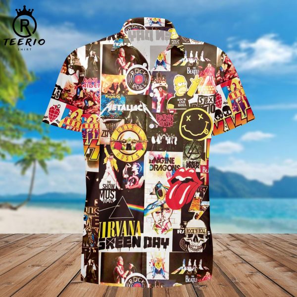 3D Classic 80s Rock Puzzle Muisc Band Hawaiian Summer Holiday Shirt