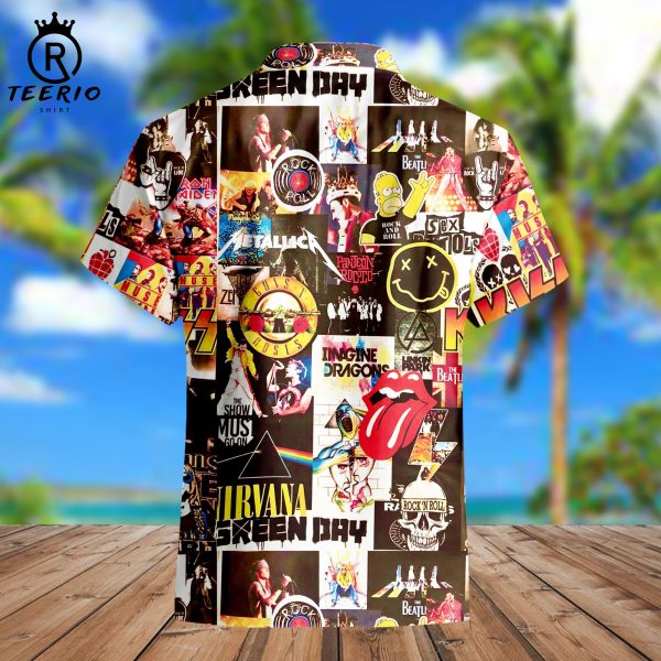 3D Classic 80s Rock Puzzle Muisc Band Hawaiian Summer Holiday Shirt