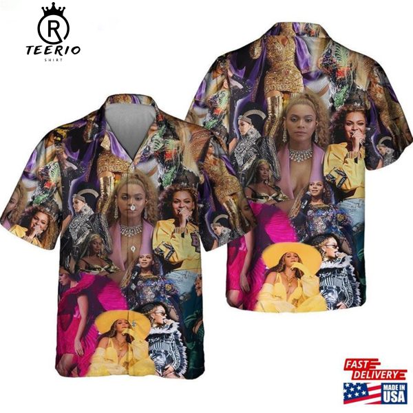 Beyonce 90S Vintage Collage Art 3D Shirt Tour Fan Unisex Graphic Tee Hawaiian