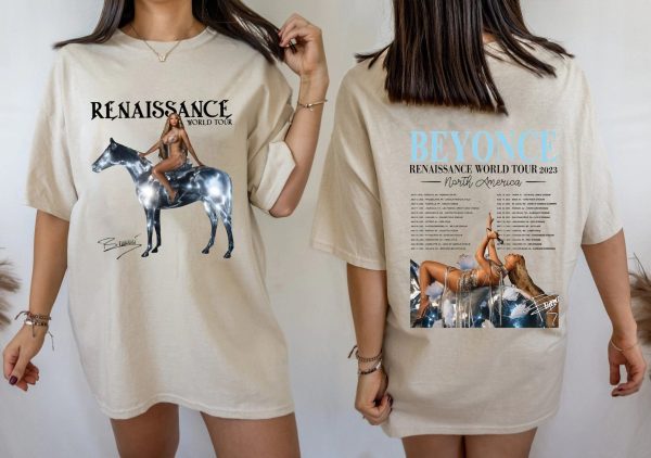 Beyonce World Tour North America 2 Side Shirt Renaissance New Album Concert 2023 Tee